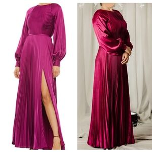 Mac Duggel Ieena Pleated A-Line Chiffon Gown